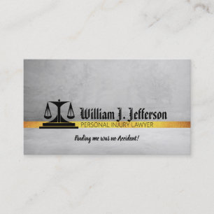Cartes de visite d'un avocat blessé