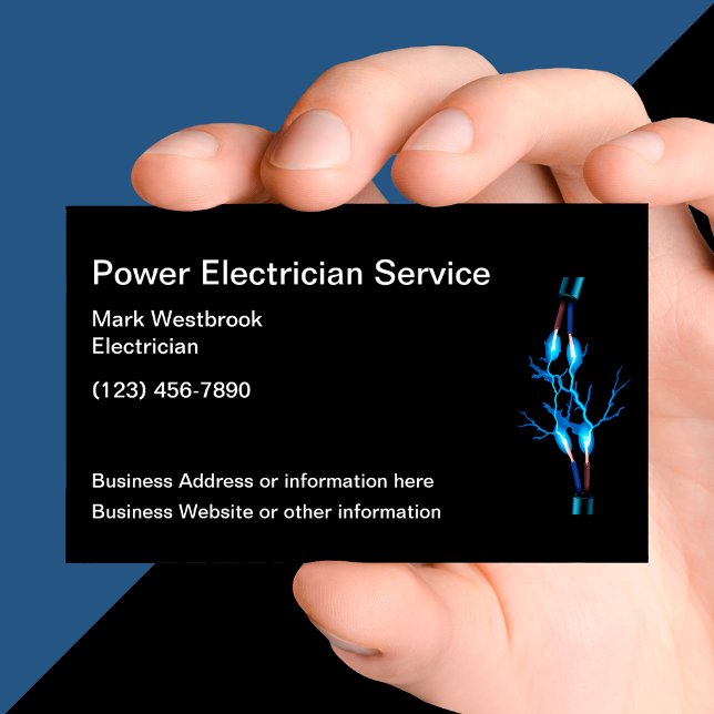 Cartes de visite électriciens puissants (Créateur téléchargé)