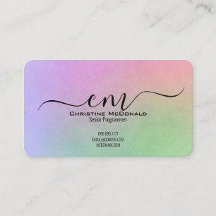 Cartes de visite élégantes à monogramme arc-en-cie