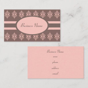 Cartes de visite élégantes grises et roses personn