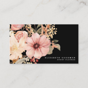 Cartes de visite élégantes rose et noir