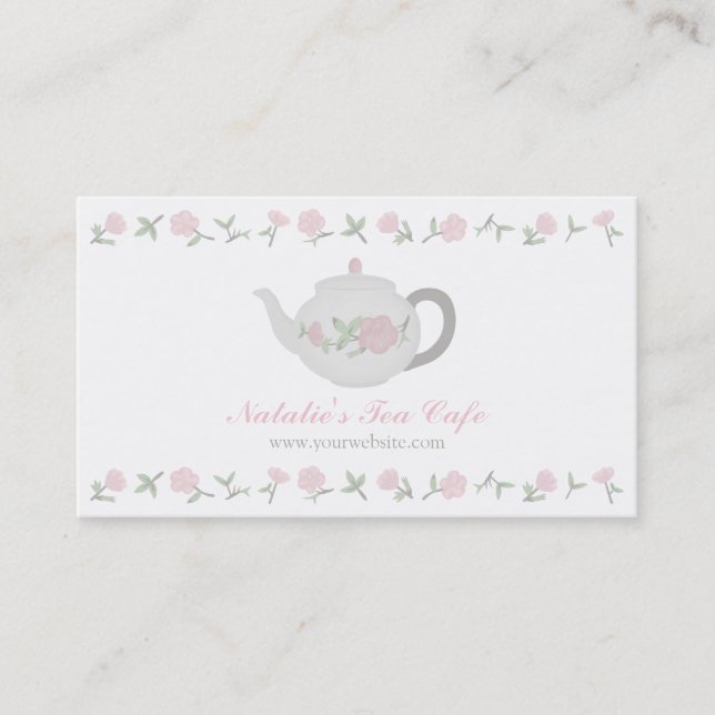 Cartes de visite élégants de café de thé de (Devant)