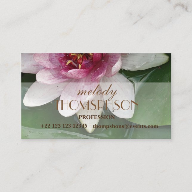 Cartes de visite élégants de fleur de Lotus (Devant)