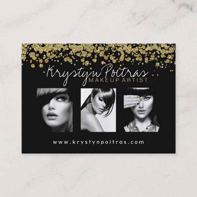 Cartes de visite élégants de maquilleur (Devant)