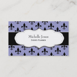 Cartes de visite élégants de Purple Fleur de Lis