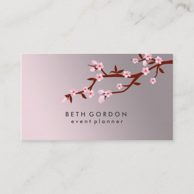 Cartes de visite élégants de rose de RESSORT de (Devant)