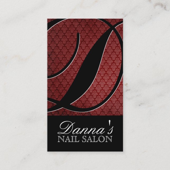 Cartes de visite élégants de salon de monogramme (Devant)