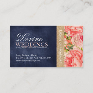 Cartes de visite élégants de wedding planner