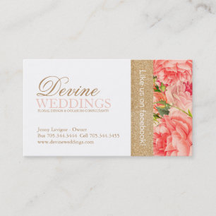 Cartes de visite élégants de wedding planner