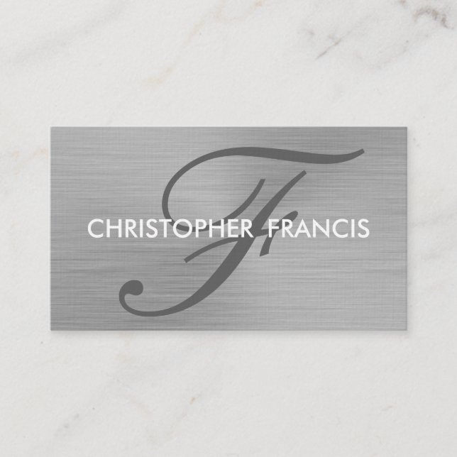 Cartes de visite en aluminium de monogramme (Devant)