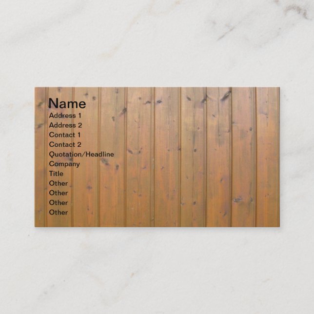Cartes de visite en bois de barrière de concepteur (Devant)
