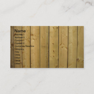 Cartes de visite en bois en bois de barrière de