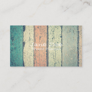 Cartes de visite en bois peints rustiques