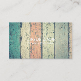Cartes de visite en bois peints rustiques