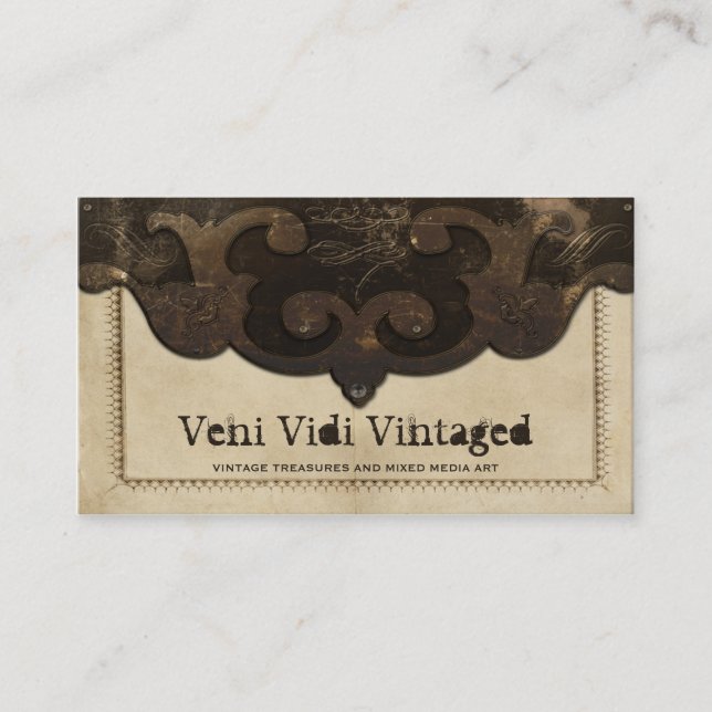 Cartes de visite en cuir victoriens d'aileron de (Devant)