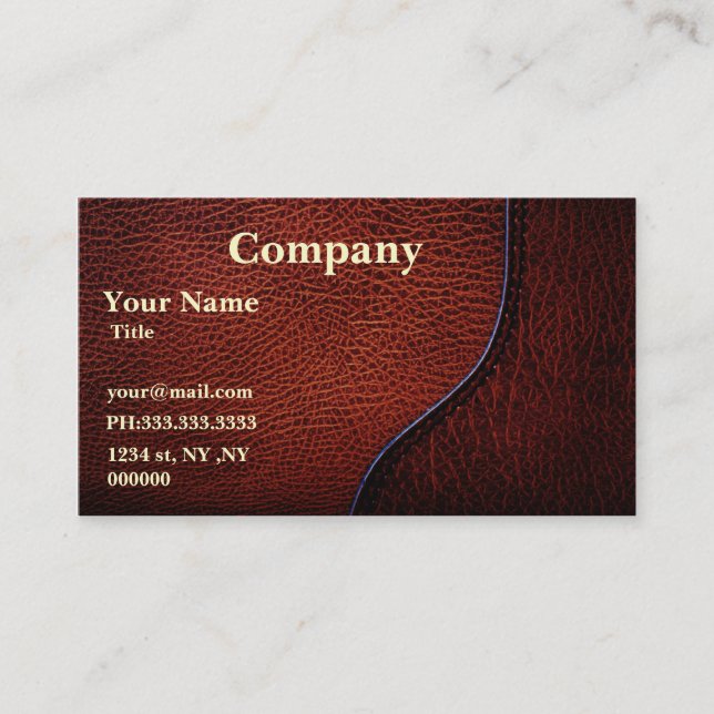 cartes de visite en faux cuir marron (Devant)