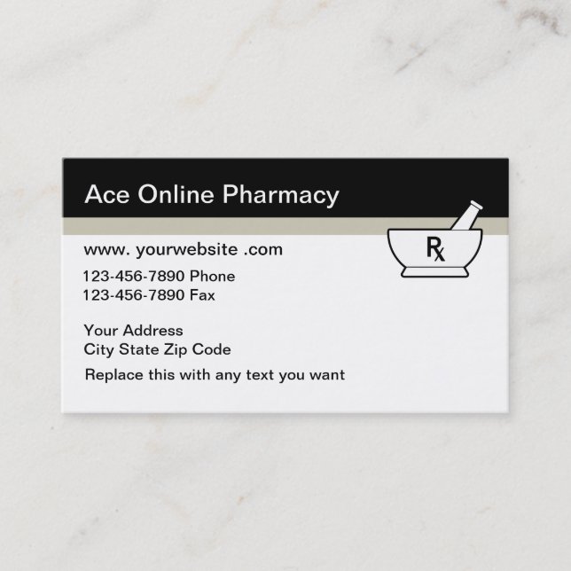 Cartes de visite en ligne de pharmacie (Devant)