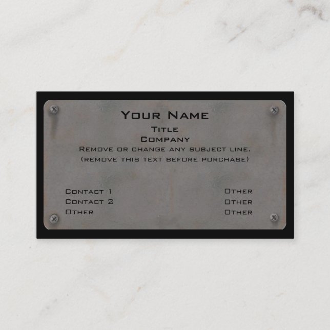 Cartes de visite en métal II (Devant)