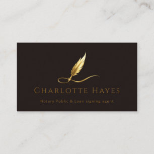 Cartes de visite en or plume de luxe Notaire Publi
