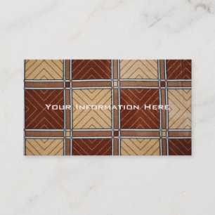 Cartes de visite en textile géométrique marron et