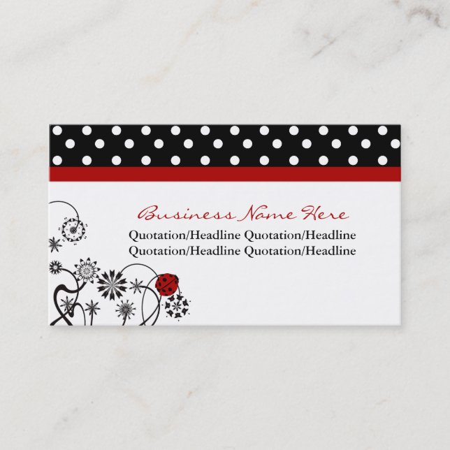 Cartes de visite équilibrés de Madame Bug de point (Devant)