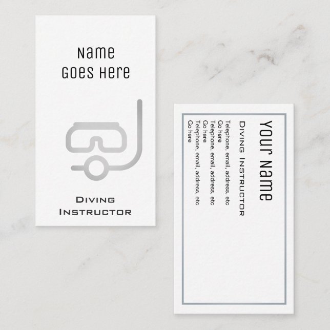 Cartes de visite "essentiels" d'instructeur de (Devant / Derrière)