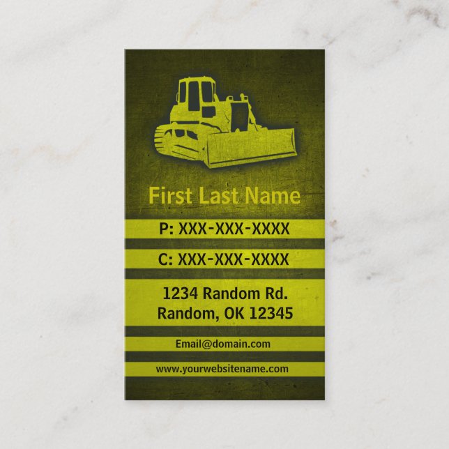 Cartes de visite faits sur commande grunges jaunes (Devant)