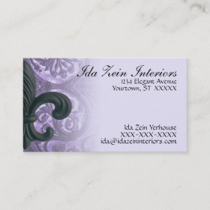 cartes de visite faits sur commande lilas de "iron