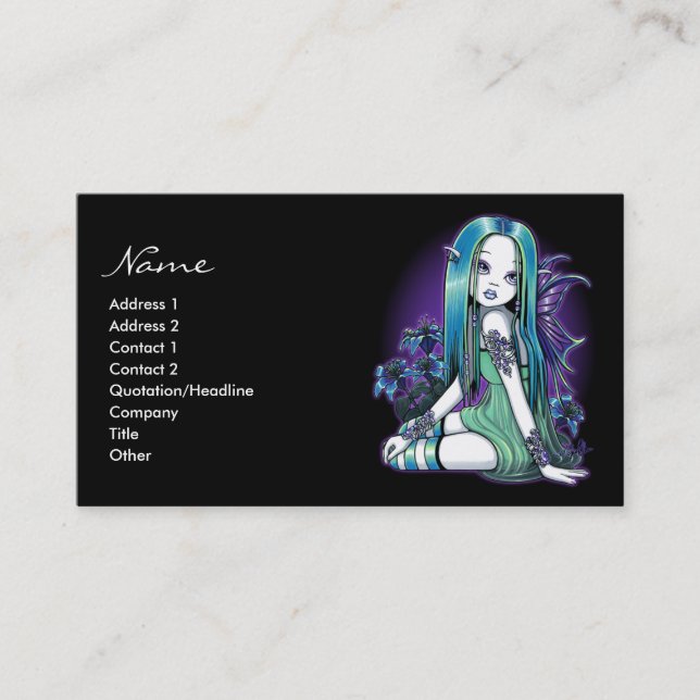 Cartes de visite féeriques d'art de Lilly de lune (Devant)