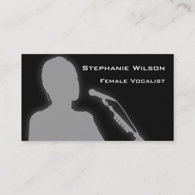 Cartes de visite femelles de chanteur (Devant)