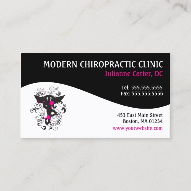 Cartes de visite féminins de chiropractie de (Devant)