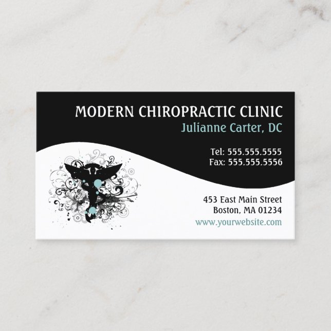 Cartes de visite féminins de chiropractie de (Devant)