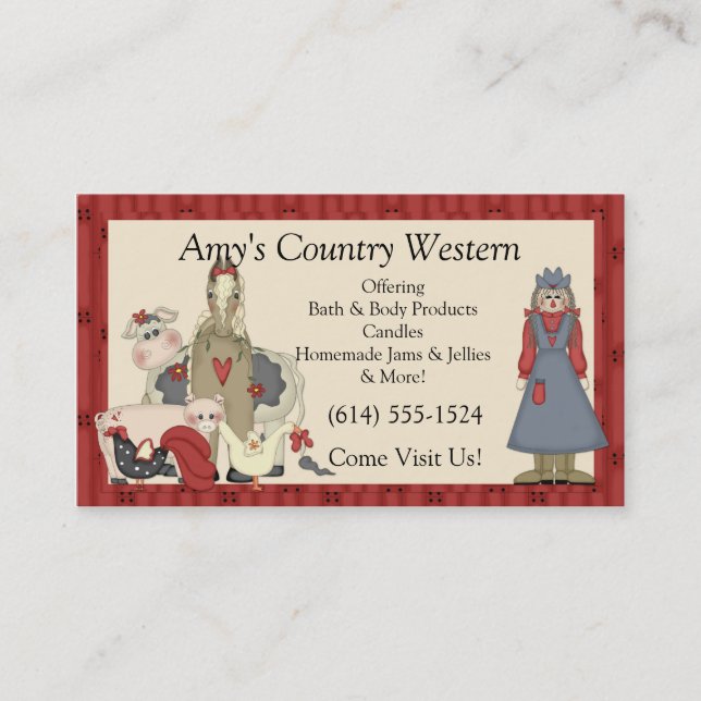 Cartes de visite : : Fille et animaux de ferme de (Devant)