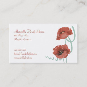 Cartes de visite fleuristes de Red Peonies