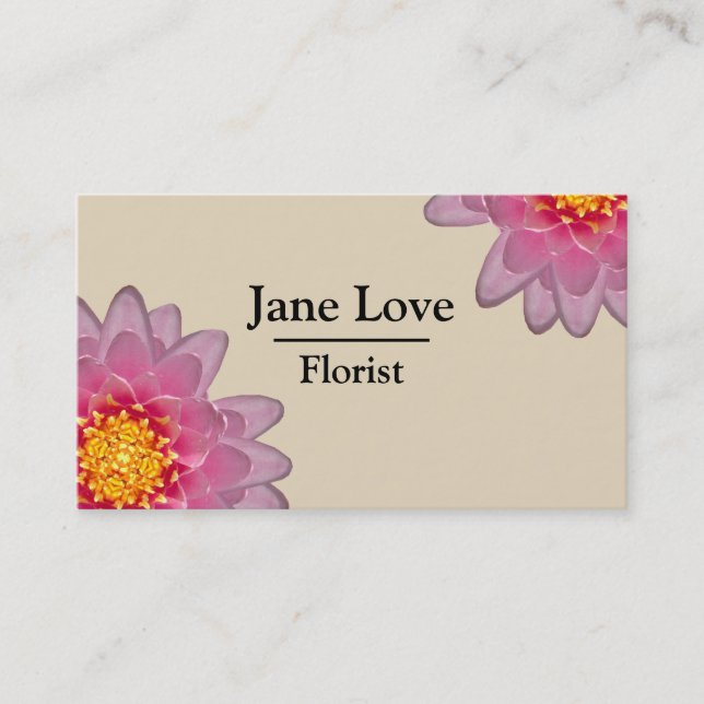 Cartes de visite fleuristes professionnels personn (Devant)