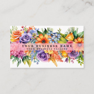 Cartes de visite Fleurs Colorées Élégantes de Prin