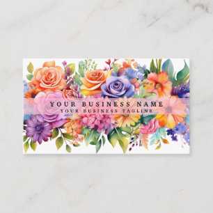 Cartes de visite Fleurs Colorées Élégantes de Prin