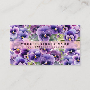 Cartes de visite Fleurs de Pensée Violettes Élégan