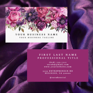 Cartes de visite Fleurs Magenta Violet Élégant