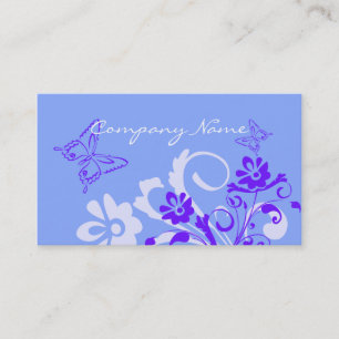 Cartes de visite floraux bleus de papillon