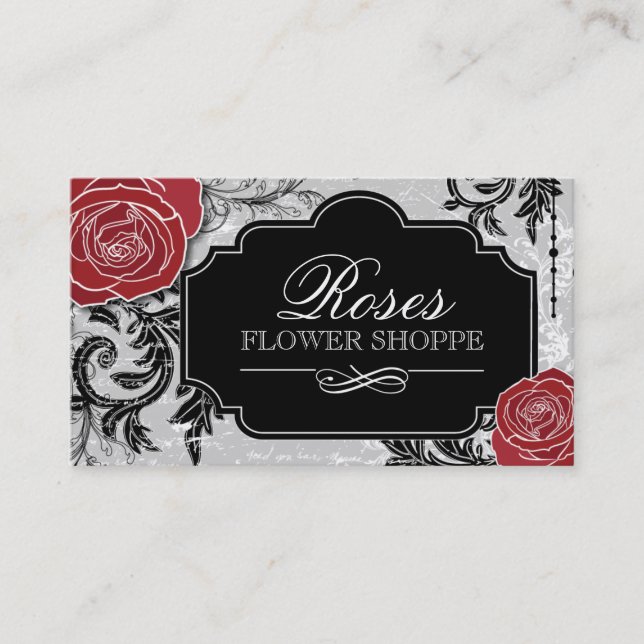 Cartes de visite floraux de concepteur (Devant)