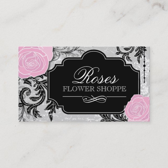 Cartes de visite floraux de concepteur (Devant)