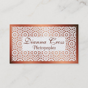 Cartes de visite floraux de modèle d'or rose