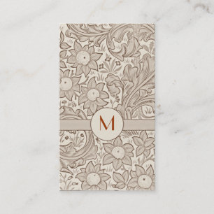 cartes de visite floraux de monogramme vintage