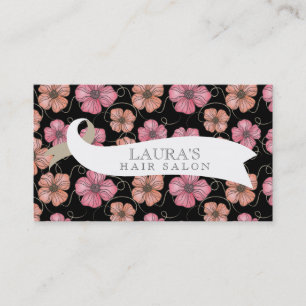 Cartes de visite floraux de salon de coiffure de