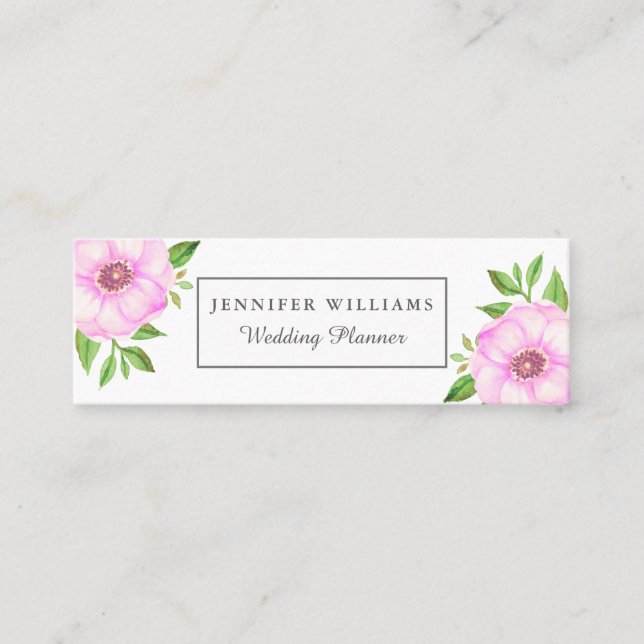 Cartes de visite floraux roses (Devant)