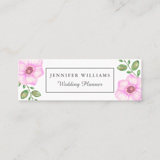 Cartes de visite floraux roses (Devant)