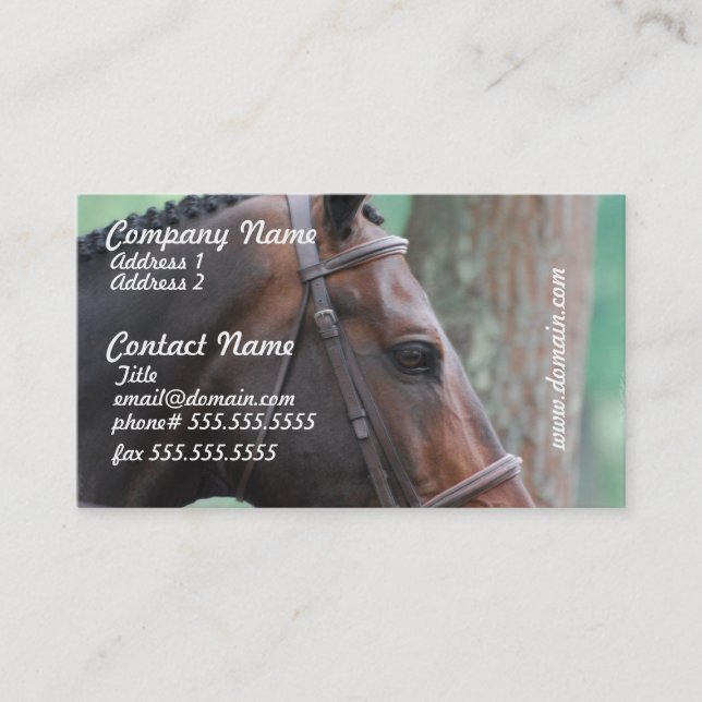 Cartes de visite foncés cloués de cheval de baie (Devant)