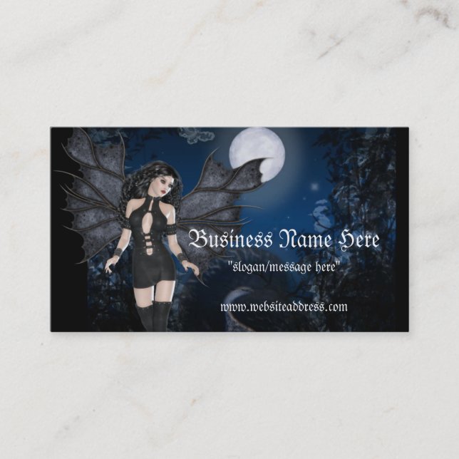 Cartes de visite foncés d'ange de vampire (Devant)