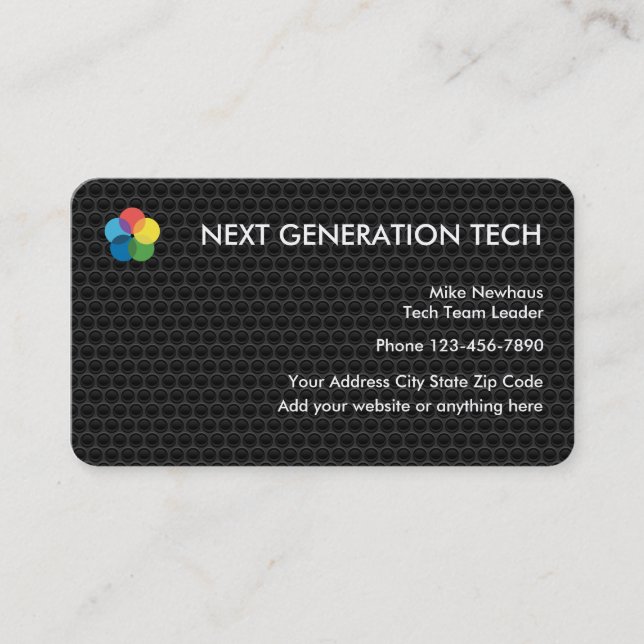 Cartes de visite frais de logo de technologie (Devant)